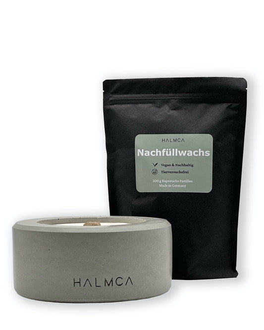 Bundle - Tromso Beton-Fackel + 500g Nachfüllwachs